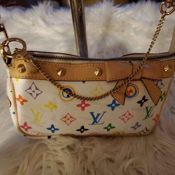 Louis Vuitton Multi-Color Monogram Pochette (20+ years Old).WITHOUT CHAIN M92192 - Picture 4 of 6